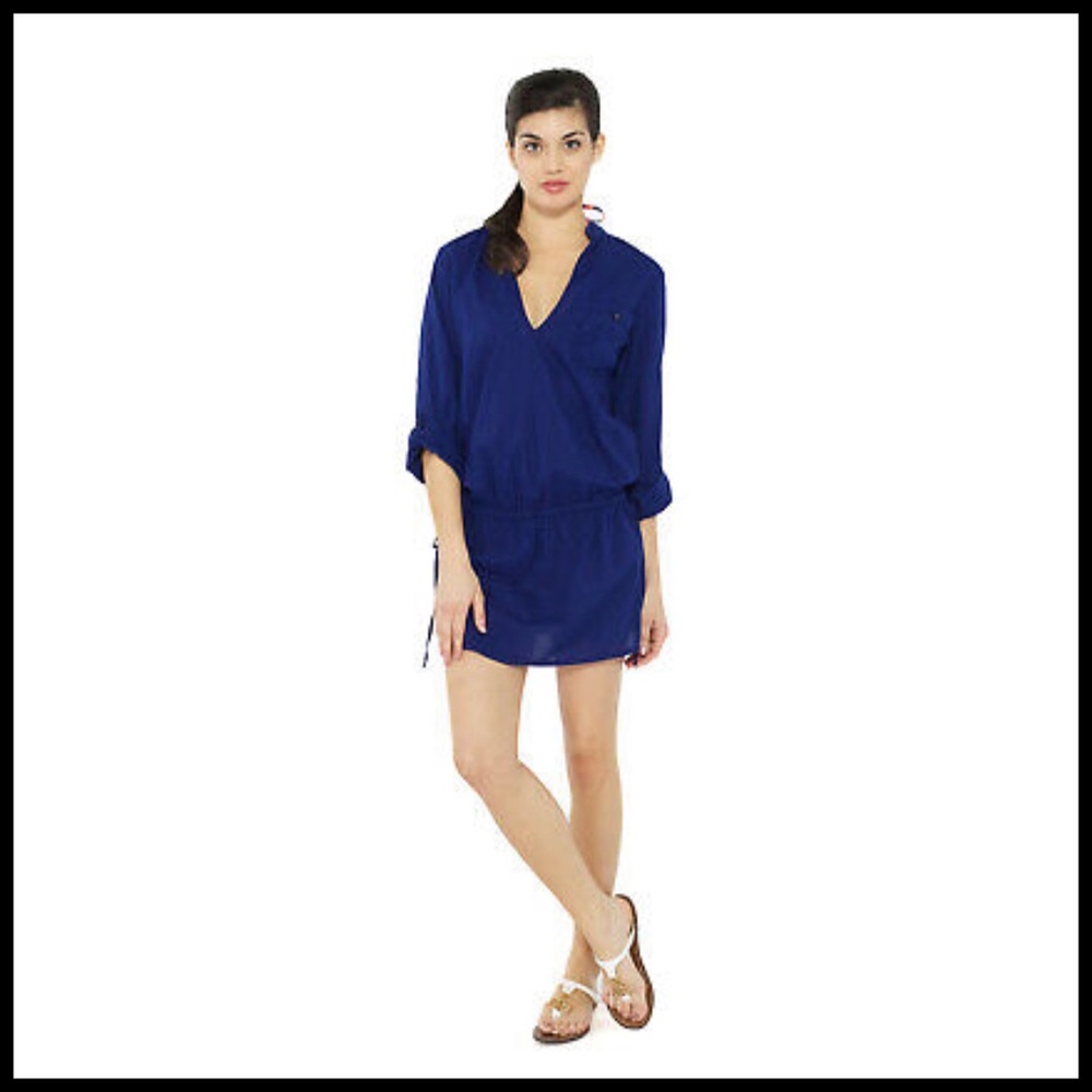 SPLENDID Swim Royal Blue 100% Cotton Coverup! ☀️ - Picture 12 of 16